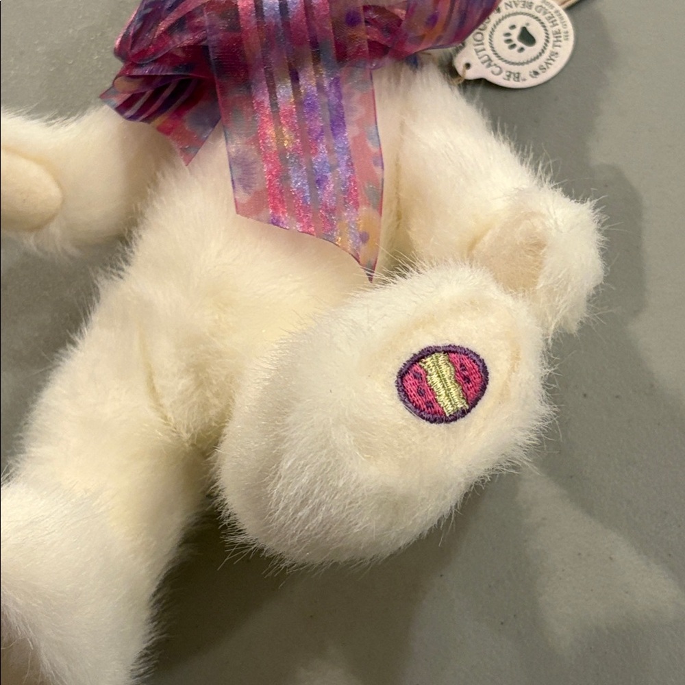 Boyds Bears Kimmy White Teddy Bear with Easter Egg on Foot - Picture 11 of 15